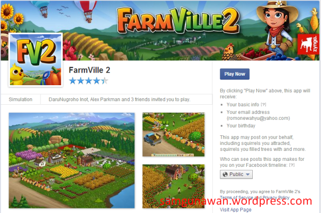 ...maka kali ini giliran permainan/games FarmVille 2 yang akan s… 